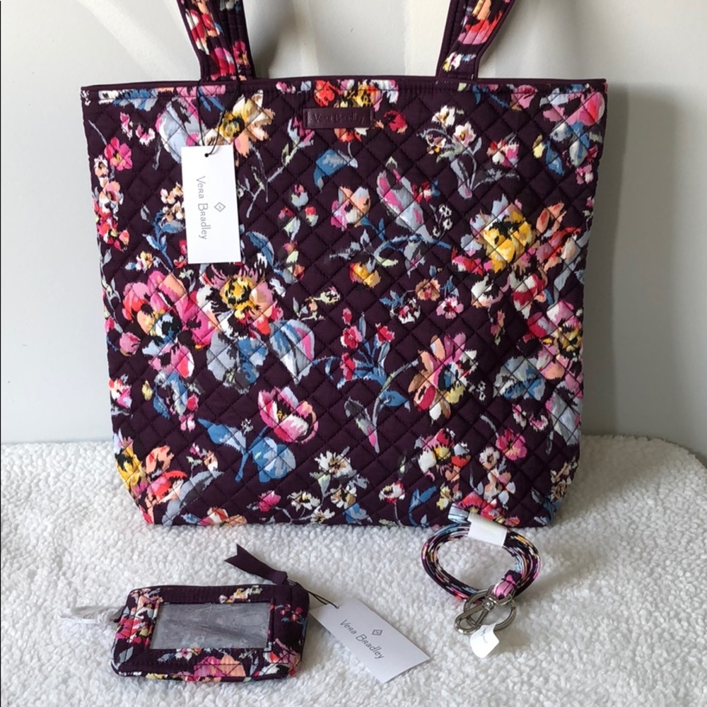 NWT Vera Bradley Tote bag and Zip ID bundle Indiana Rose - Picture 2 of 10